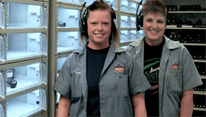 Two employees at Apex locker
